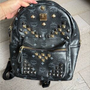Black and Gold Studded Backpack
